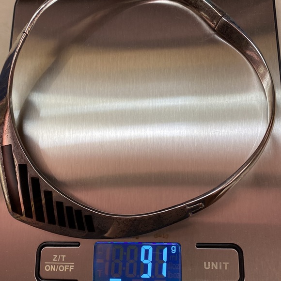 Sterling silver and onyx choker necklace (91 grams) - Picture 6 of 8